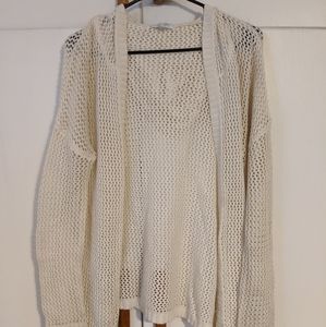 Delia's Cream Knit Hooded Cardigan